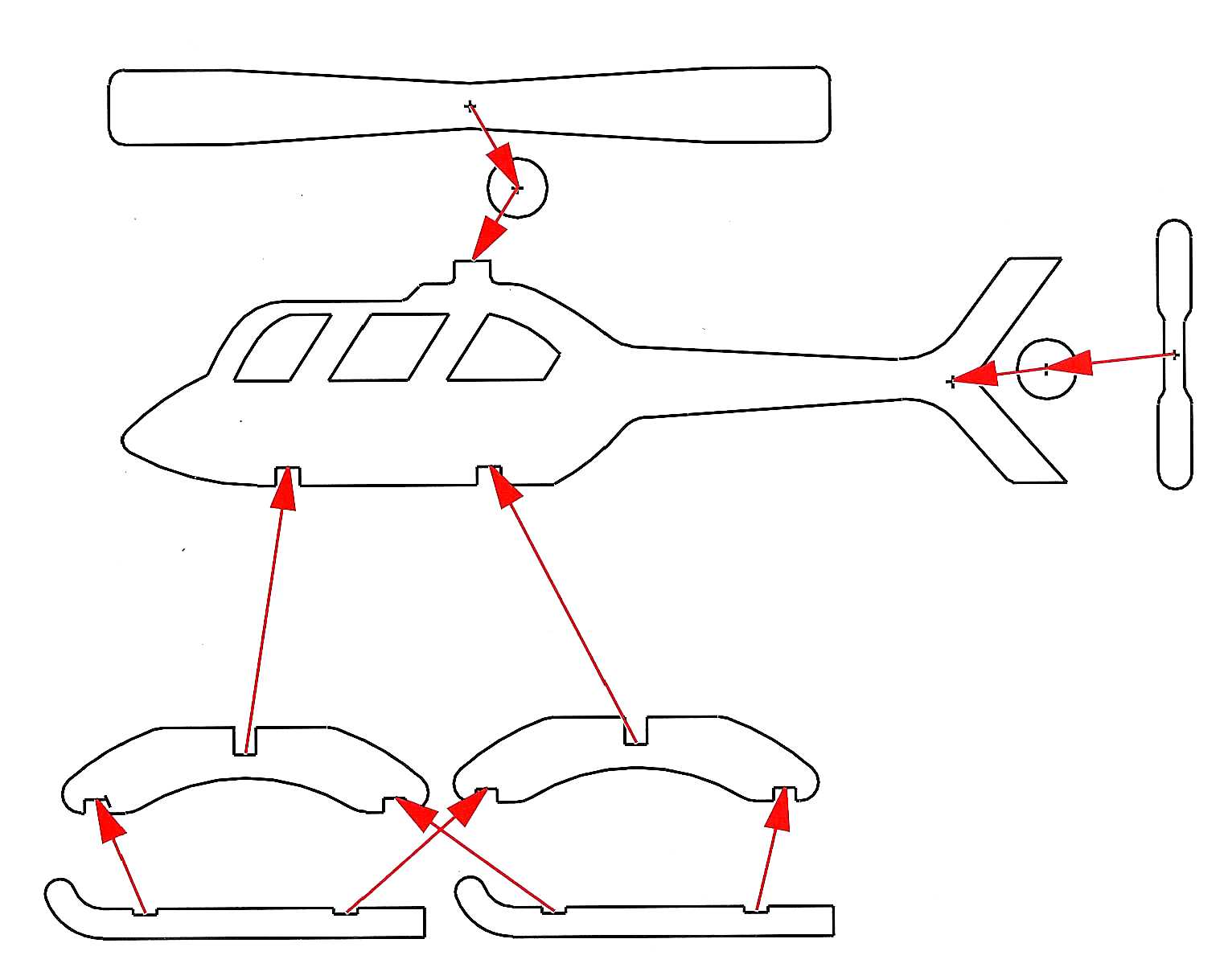 Вертолет из фанеры чертежи